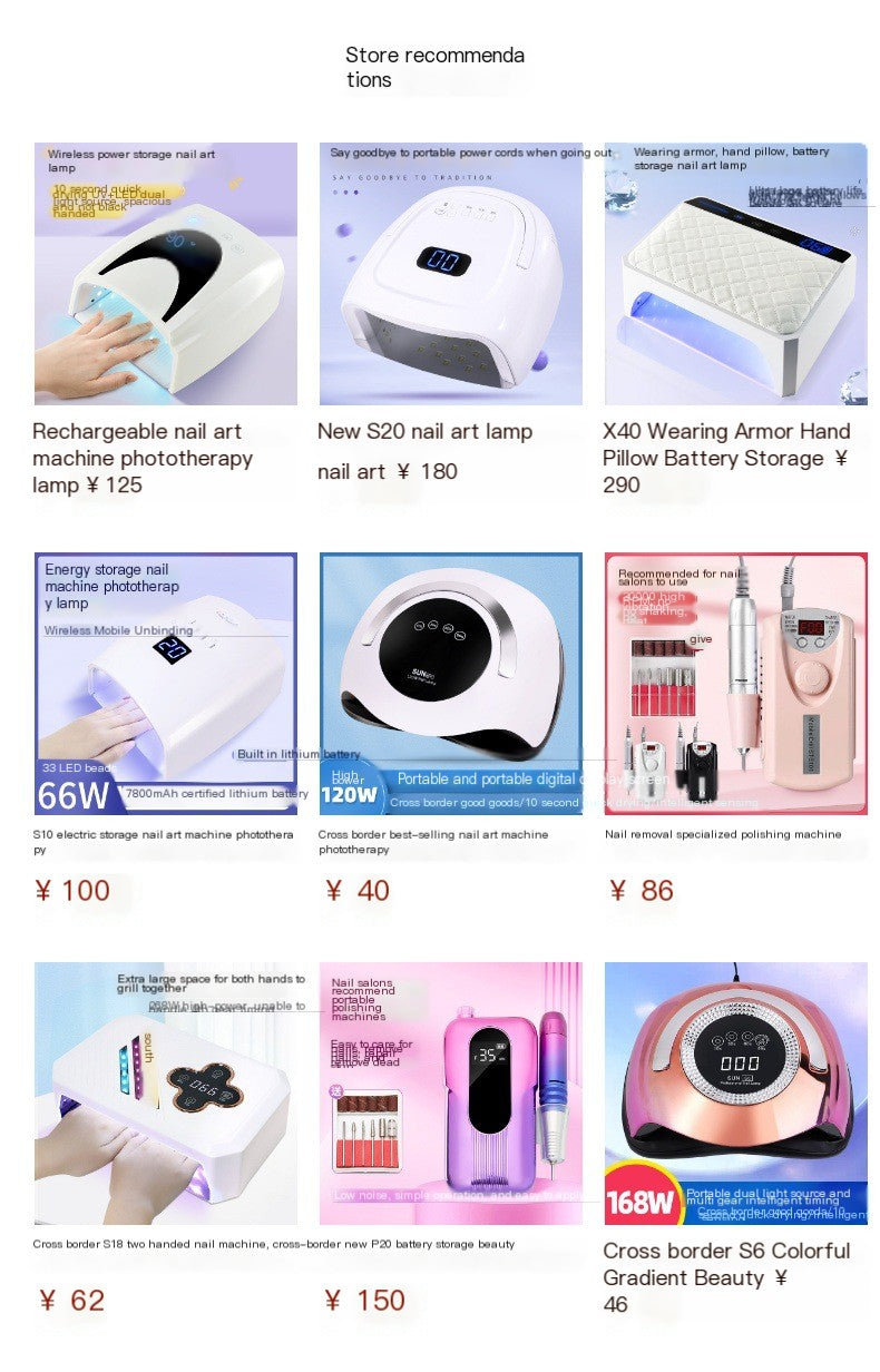 Wireless Nail Lamp with Rechargeable Lithium Battery