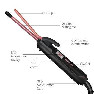 Professional 9mm Curling Iron with LCD Display